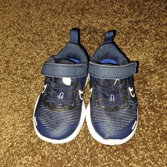 Nike Downshifter 12 NN  Sneaker- Midnight Navy/Game Royal - Size 3C - Picture 8 of 10